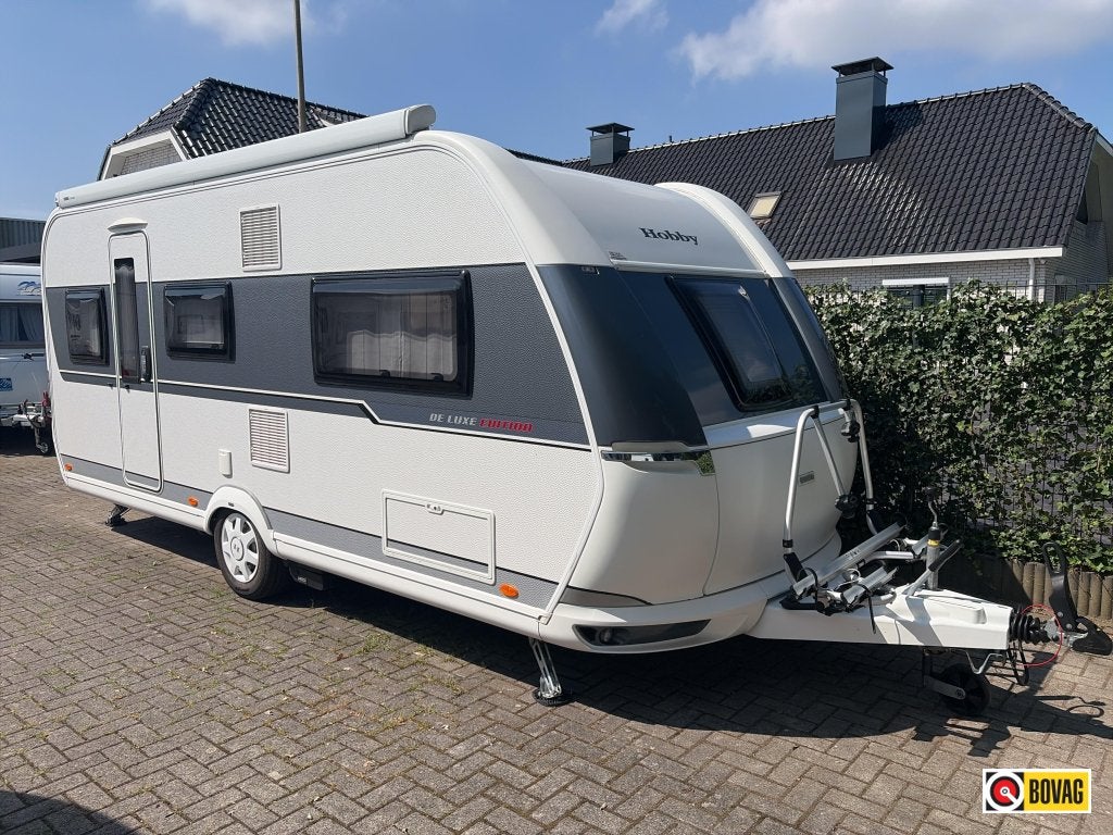 Hobby De Luxe Edition 495 UL Mover/Luifel/Fietsdrager, Caravans en Kamperen, Caravans, Rondzit, Hobby, Schokbreker, Bedrijf