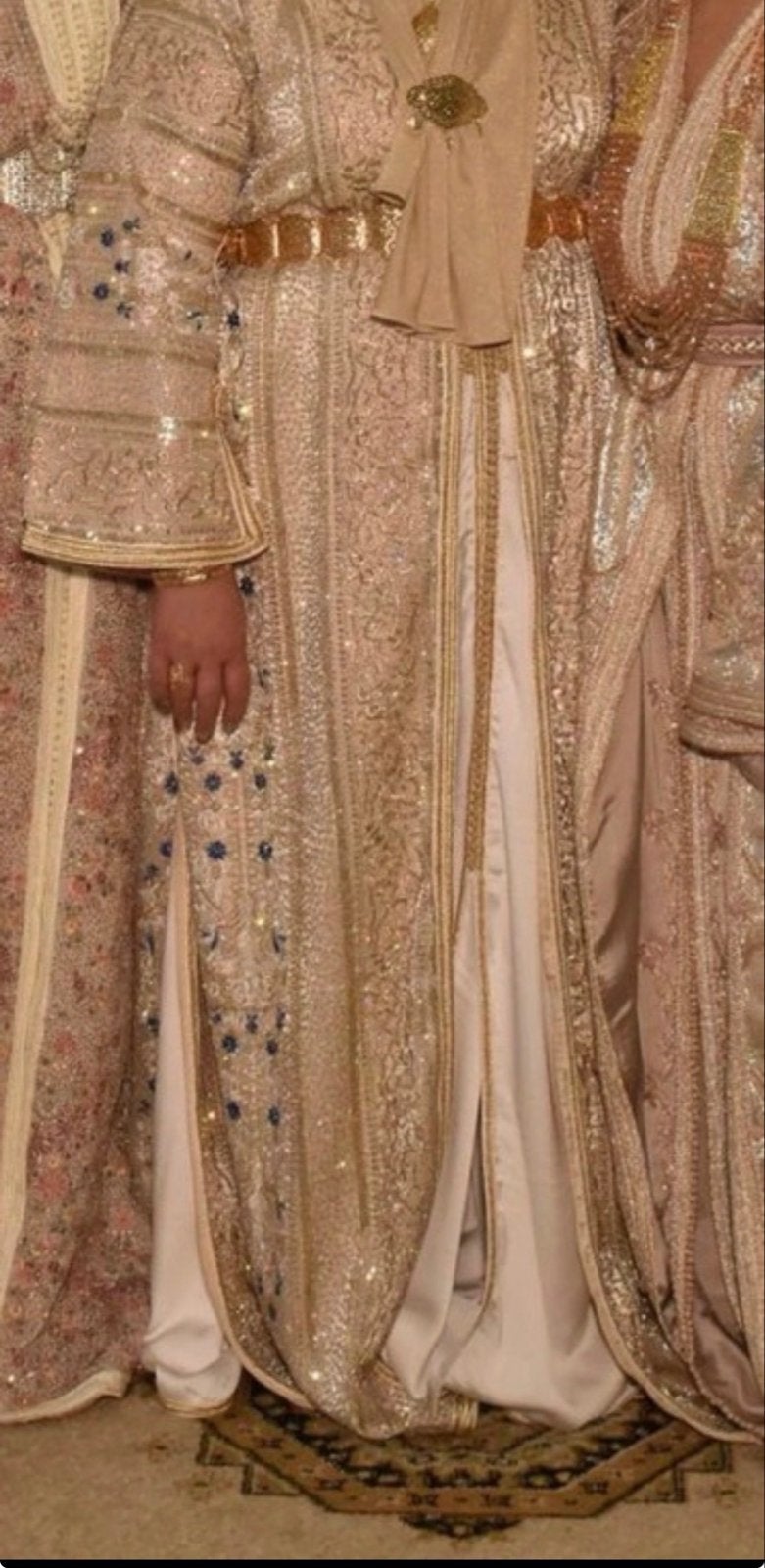 Prachtige Takshita - Beige met blauwe details, Overige typen, Beige, Maat 42/44 (L), Ophalen of Verzenden