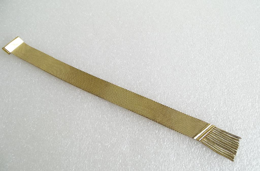 Victoriaanse goudvergulde Milanese schuifarmband met franjes, Ophalen of Verzenden, Overige materialen, Armband, Verguld