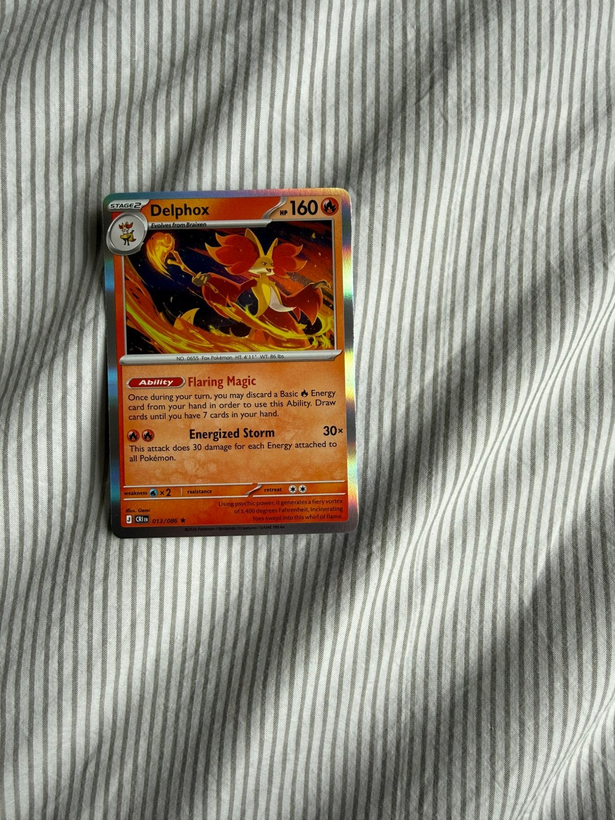 Delphox holo pokemon kaart, Ophalen of Verzenden