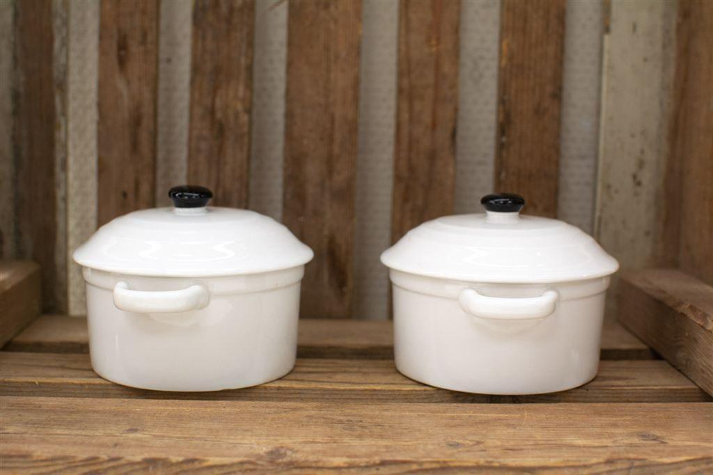 2 stuks Mini stoofpannetjes/ovenschaaltjes 39516, Huis en Inrichting, Ophalen of Verzenden, Gebruikt, Gietijzer