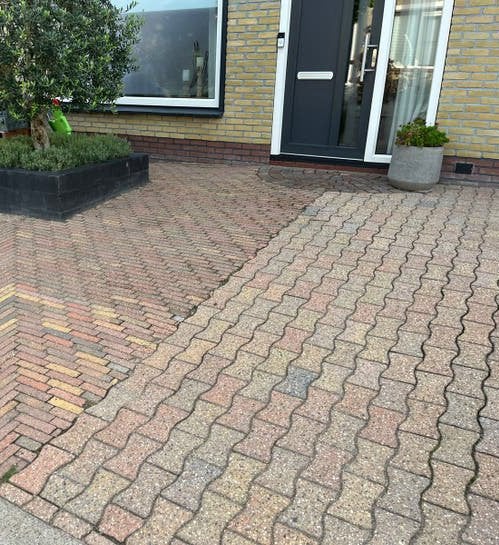 Gratis: Diverse soorten bestrating (+/- 4 m²), Tuin en Terras, Ophalen, Gebruikt, Overige typen, Minder dan 5 m²