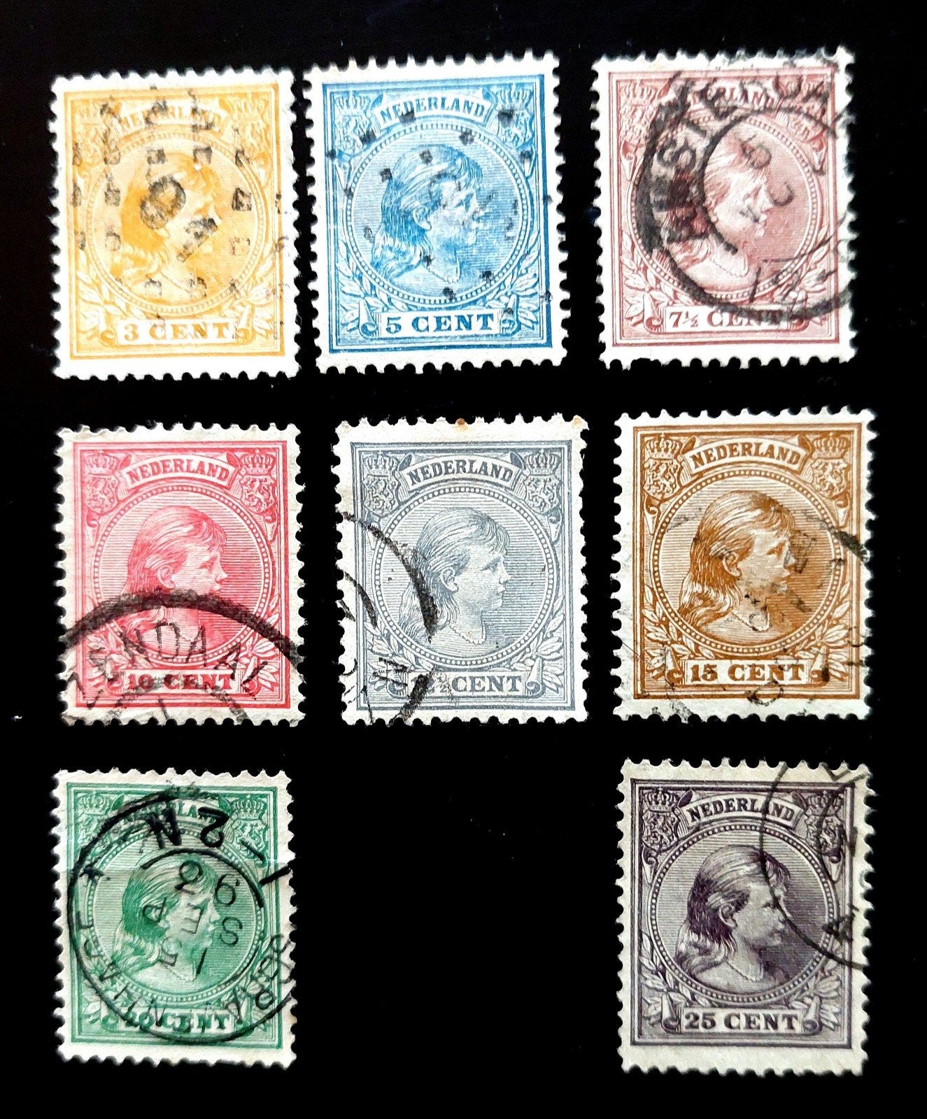 Koningin Wilhelmina 1891-1894 gebruikt., Ophalen of Verzenden, T/m 1940, Gestempeld