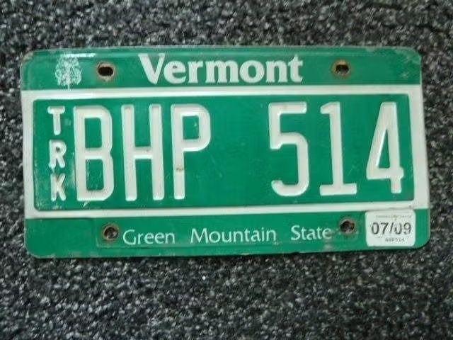 Kentekenplaat licenseplate Vermont Green Mountain State USA, Verzenden, Gebruikt, Auto's