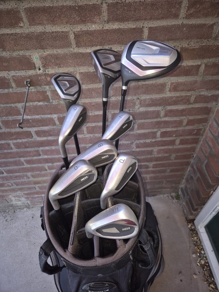 Golfset heren linkshandig verlengd graphite €165,-, Ophalen of Verzenden, Zo goed als nieuw, Set