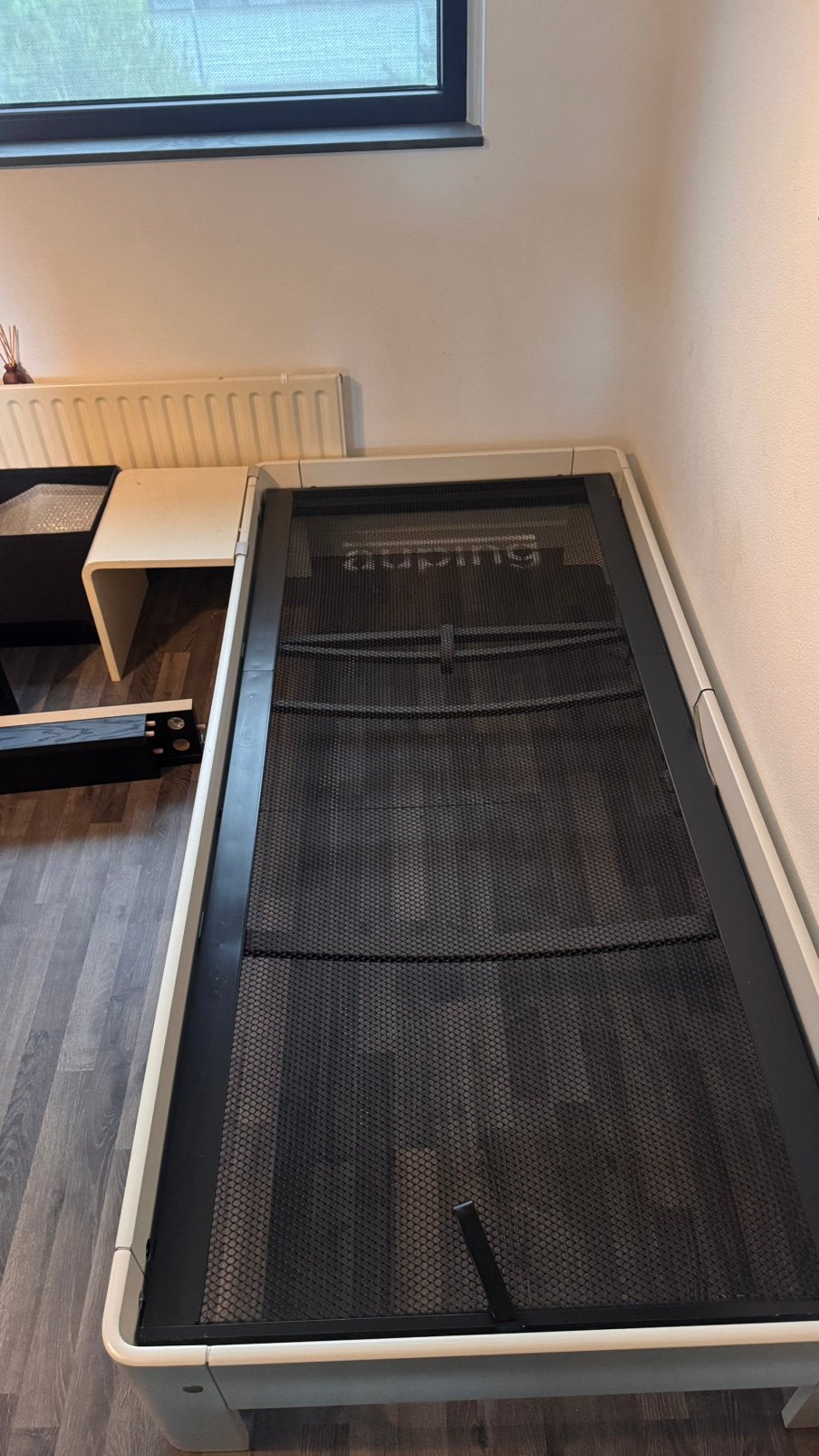 Auping Auronde bed 200 x 90 Wit, Ophalen, 90 cm, Eenpersoons, Wit