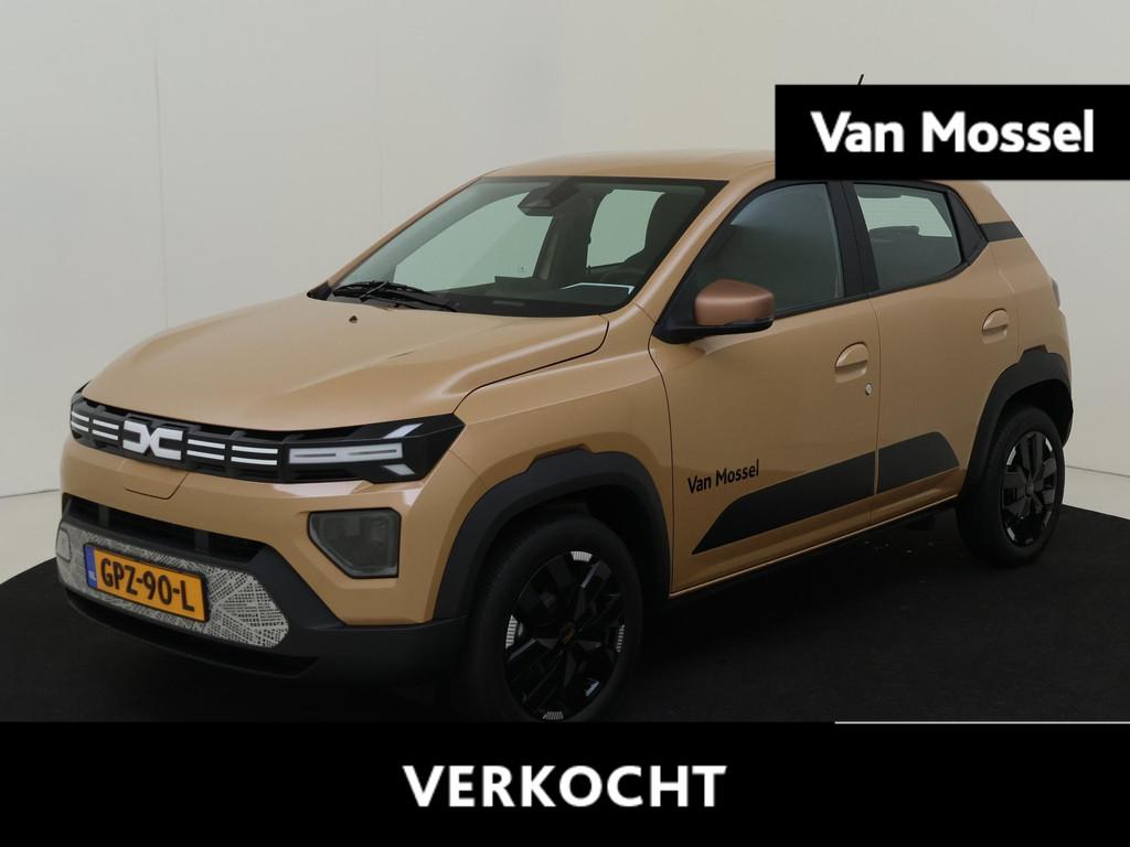 Dacia Spring Extreme 65 26.8 kWh | airco | Apple Carplay/And, Auto's, Dacia, Gebruikt, Bruin, 4 stoelen, Leder en Stof