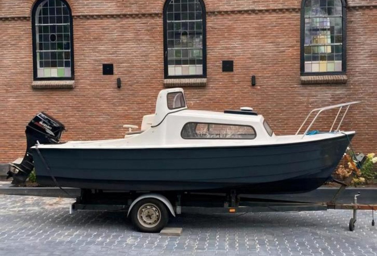 Mooie Mayland Fisherman 16 kajuitboot met trailer, Watersport en Boten, Ophalen, Gebruikt, Viertaktmotor, 10 tot 30 pk