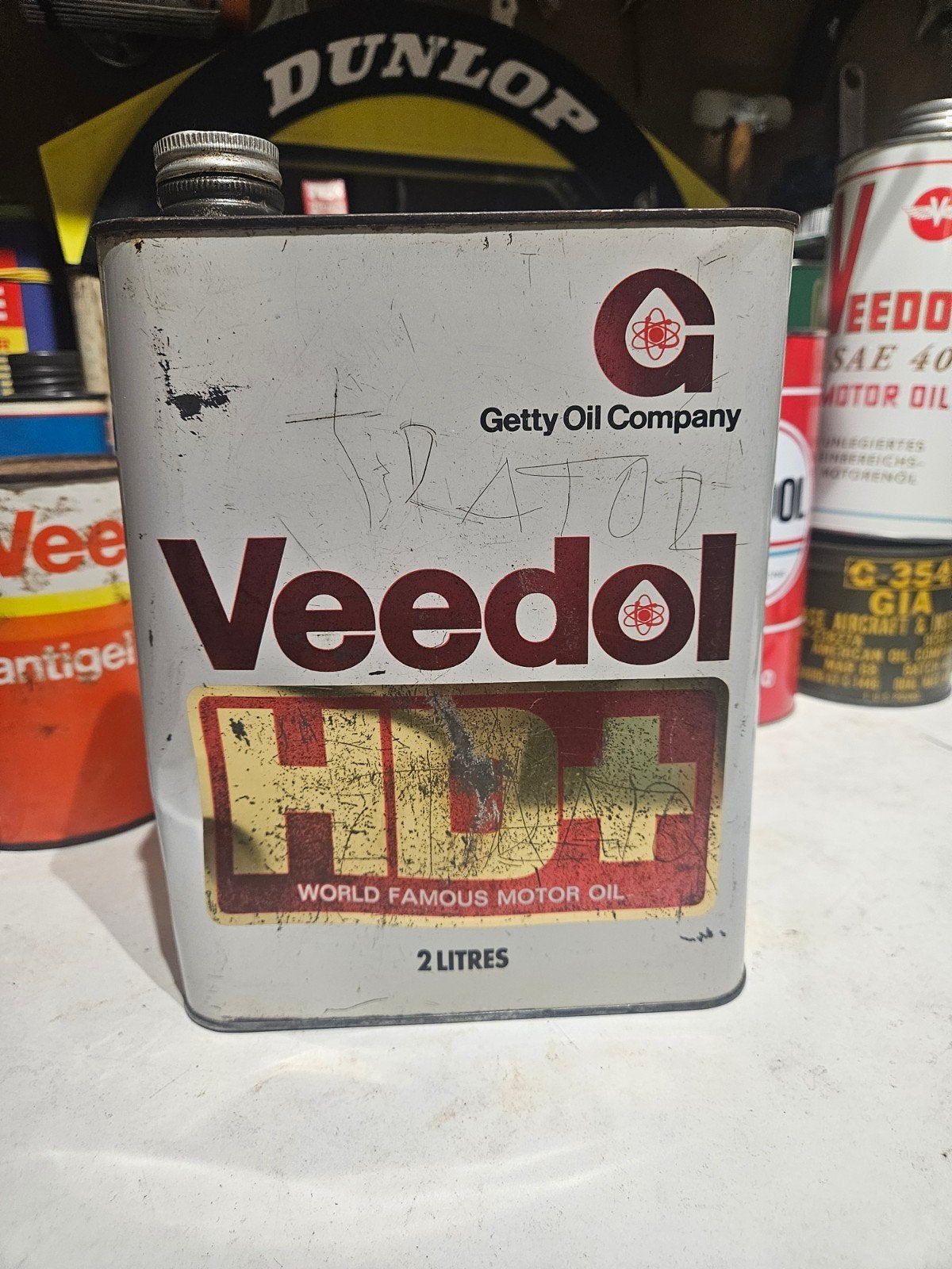 Veedol Olieblik 2L - Tidewater Getty Oil, Ophalen of Verzenden, Gebruikt