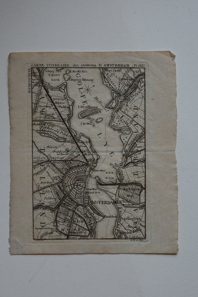 AMSTERDAM PLATTEGROND Gravure 1807 MAASKAMP L.A.C.Hesse GL9, 1800 - 1899, Verzenden, Cartografie, 16 cm