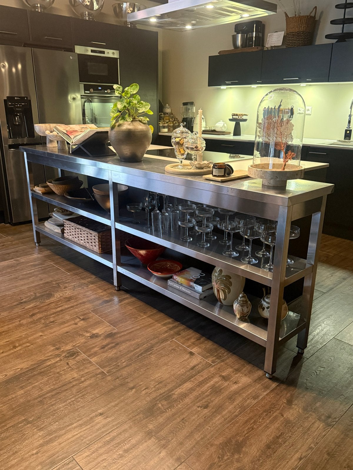RVS Keuken werkbank met 3 Planken keukenblok, Ophalen, Overige typen, Zilver, Zo goed als nieuw
