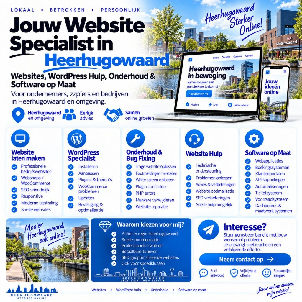 Website Laten Maken & WordPress Hulp Heerhugowaard, Vacatures, Vanaf 3 jaar, Geschikt als bijbaan, Freelance of Uitzendbasis, 33 - 40 uur