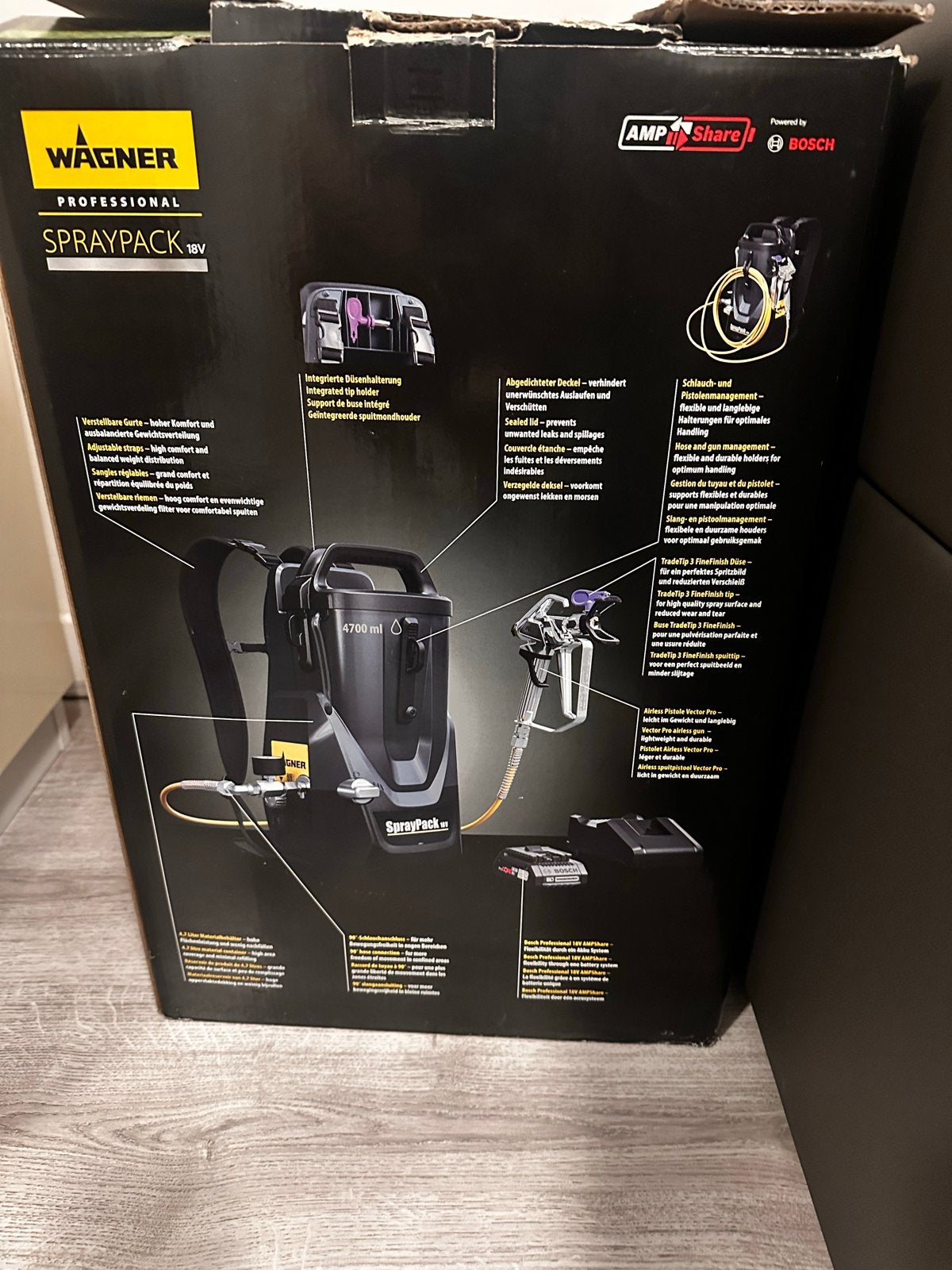 Wagner Professional SprayPack 18V Verfspuit - Nieuw in doos, Doe-het-zelf en Verbouw, Ophalen of Verzenden, Nieuw, Verfspuit of Verfpomp