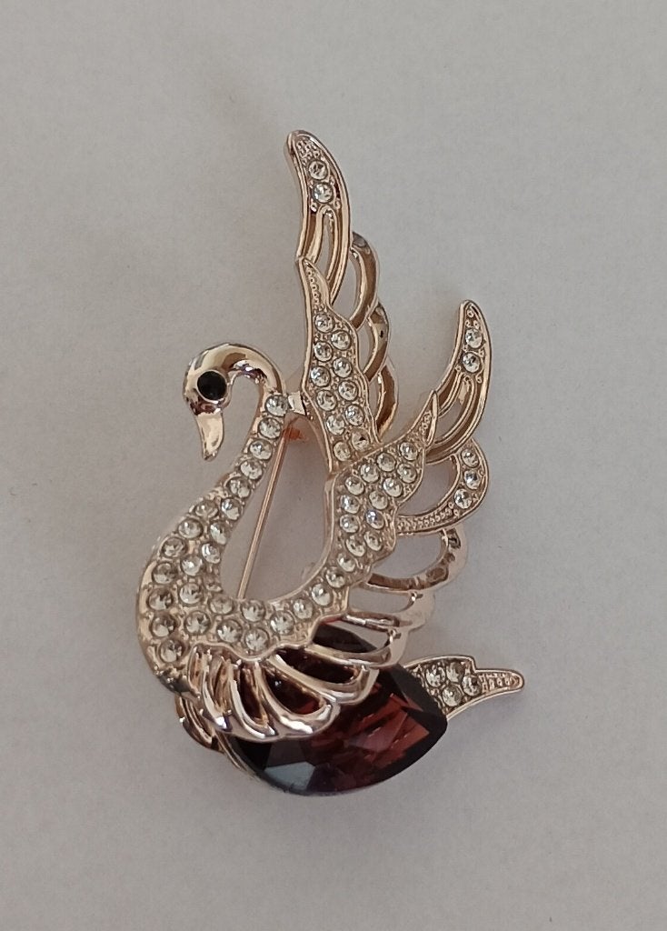 Zwaan broche, Overige materialen, 4 tot 7 cm, Overige kleuren, Nieuw