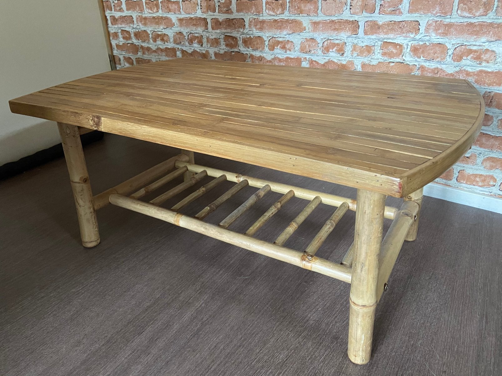 Bamboe salontafel., Overige materialen, 50 tot 100 cm, Rond, Zo goed als nieuw