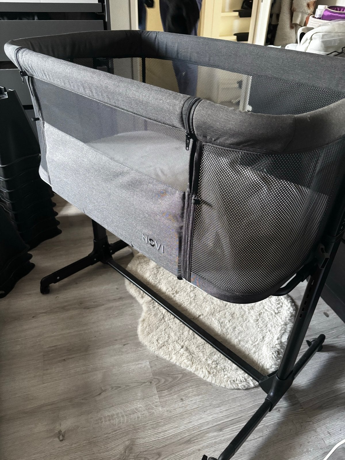 Novi Baby Cosleeper Zwart met Matrashoes en Lakentje, Kinderen en Baby's, Ophalen, Zo goed als nieuw, Wieg