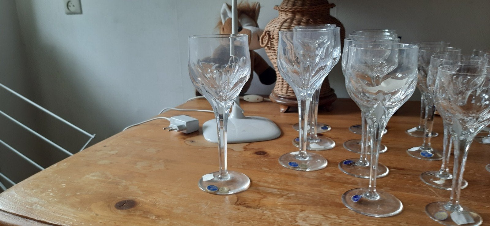 Nieuwe Boheems kristal glazenset 28 stuks incl. karaf, Ophalen of Verzenden