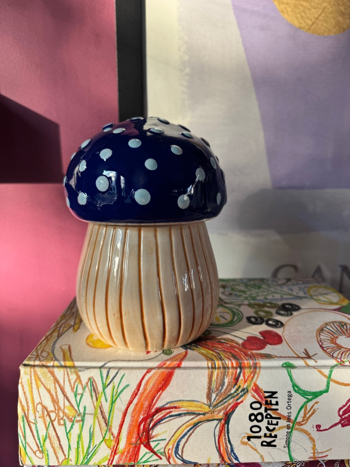 Klevering Mushroom Jar - Decoratieve Opbergpot, Blauw, Overige stijlen, Ophalen of Verzenden, Zo goed als nieuw