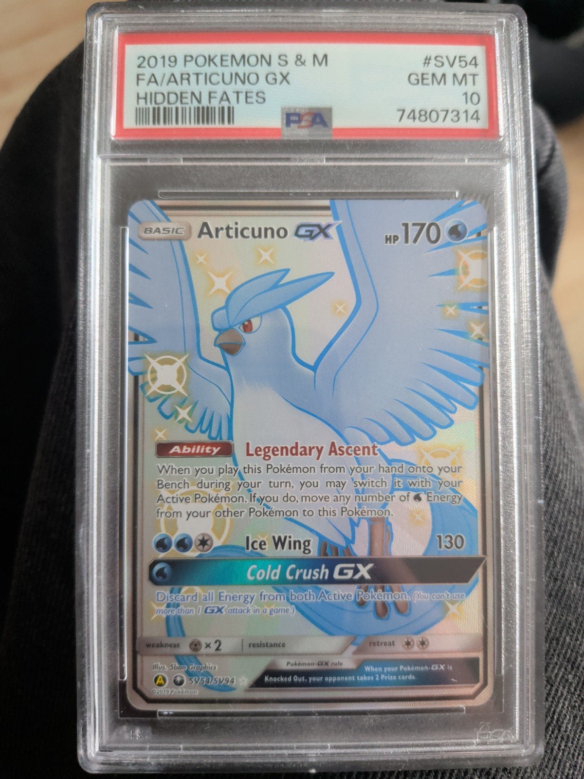 Articuno GX SV54/SV94 Hidden Fates PSA 10 Pokémon Kaart, Ophalen of Verzenden, Zo goed als nieuw, Losse kaart, Foil