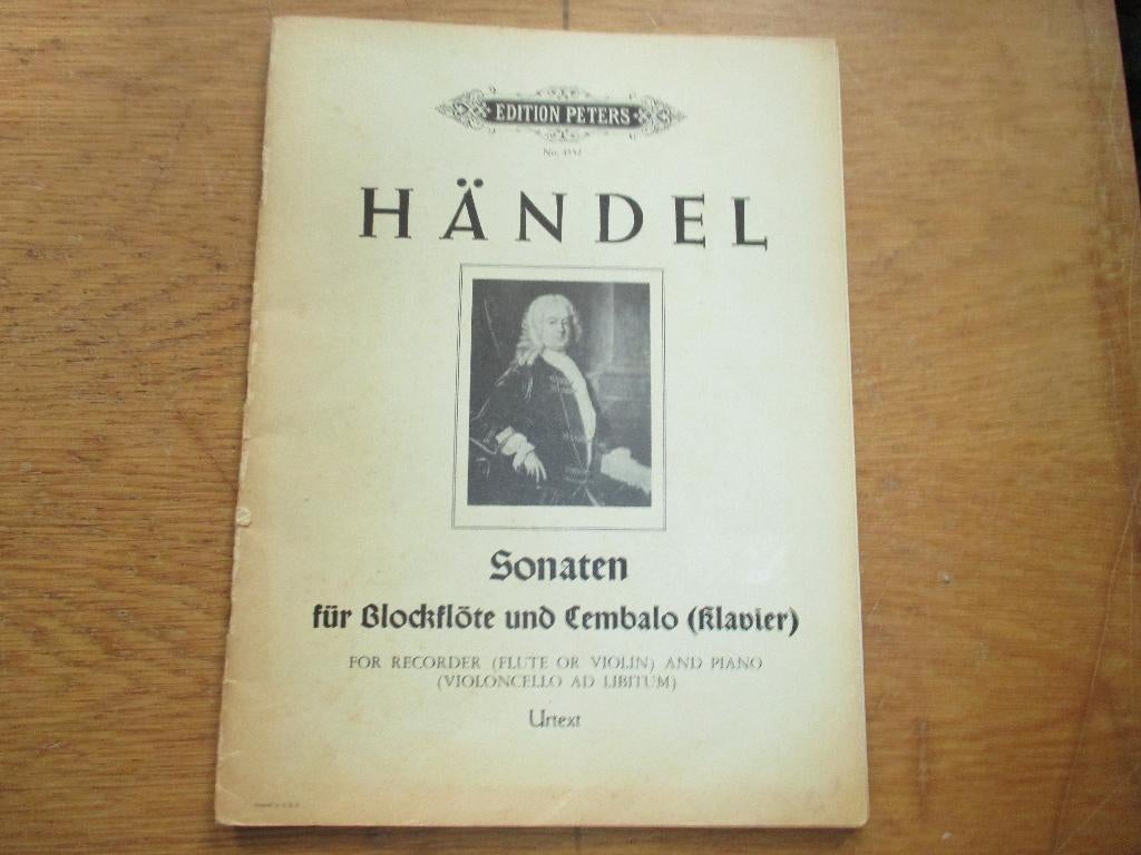 HÄNDEL - SONATEN VOOR BLOKFLUIT, CELLO  EN PIANO, Gebruikt, Klassiek, Blokfluit, Ophalen of Verzenden
