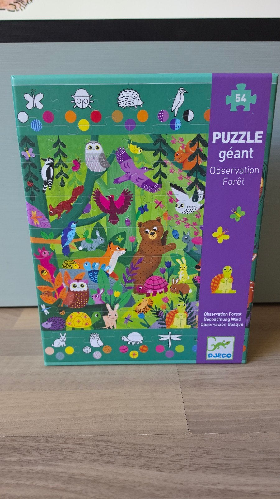 Djeco Reuzenpuzzel Observatie Bos 54 stukjes, Ophalen of Verzenden, 10 tot 50 stukjes, Nieuw, 4 tot 6 jaar