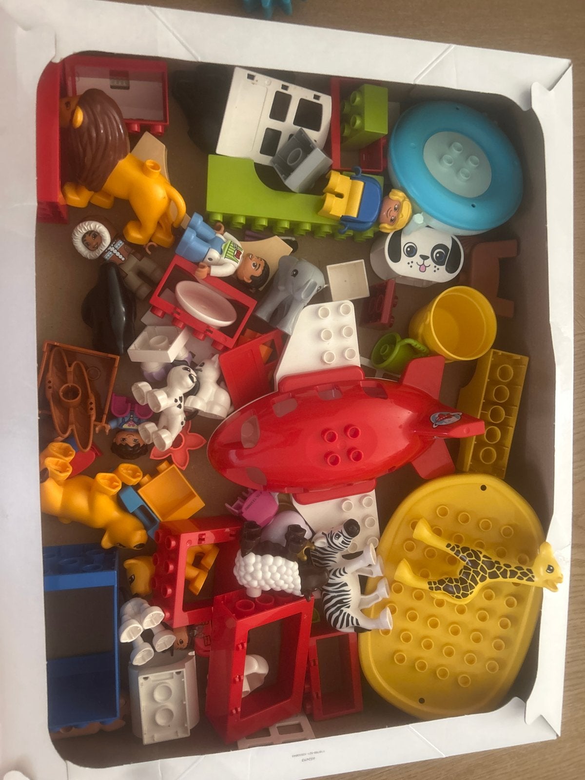 Random Duplo verzameling vliegtuig, boot, 10 dieren, 6 pop, Ophalen, Gebruikt, Inclusief extra onderdelen, Duplo