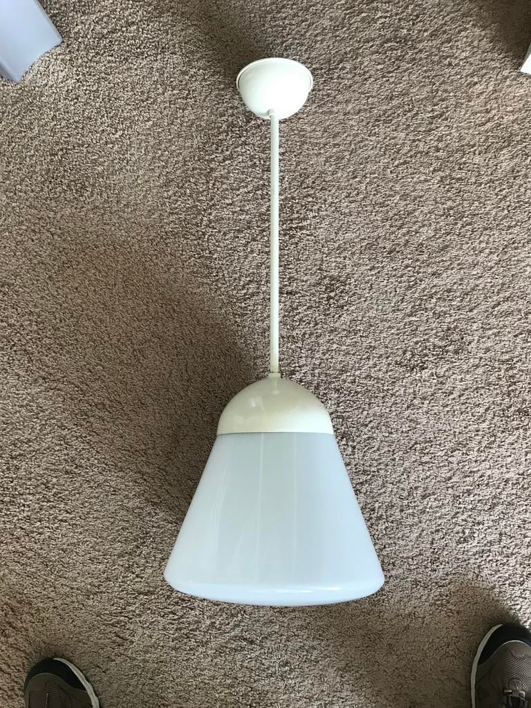 Pendant Bauhaus vintage schoollamp model Gispen Bauhaus, Huis en Inrichting, Lampen | Hanglampen, Ophalen, Zo goed als nieuw, Minder dan 50 cm