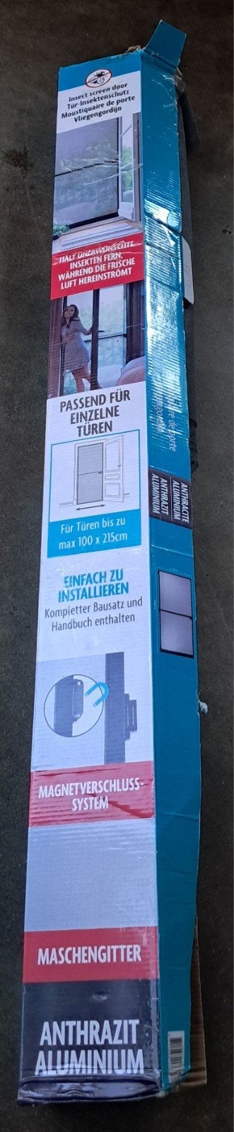 Vliegengordijn voor deuren - Antraciet Aluminium, 80 tot 100 cm, 215 cm of meer, Hordeur, Ophalen of Verzenden