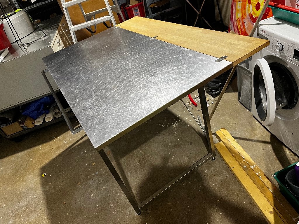 keukenwerktafel met snijplank RVS design, Ophalen, IKEA, Zilver, Overige materialen
