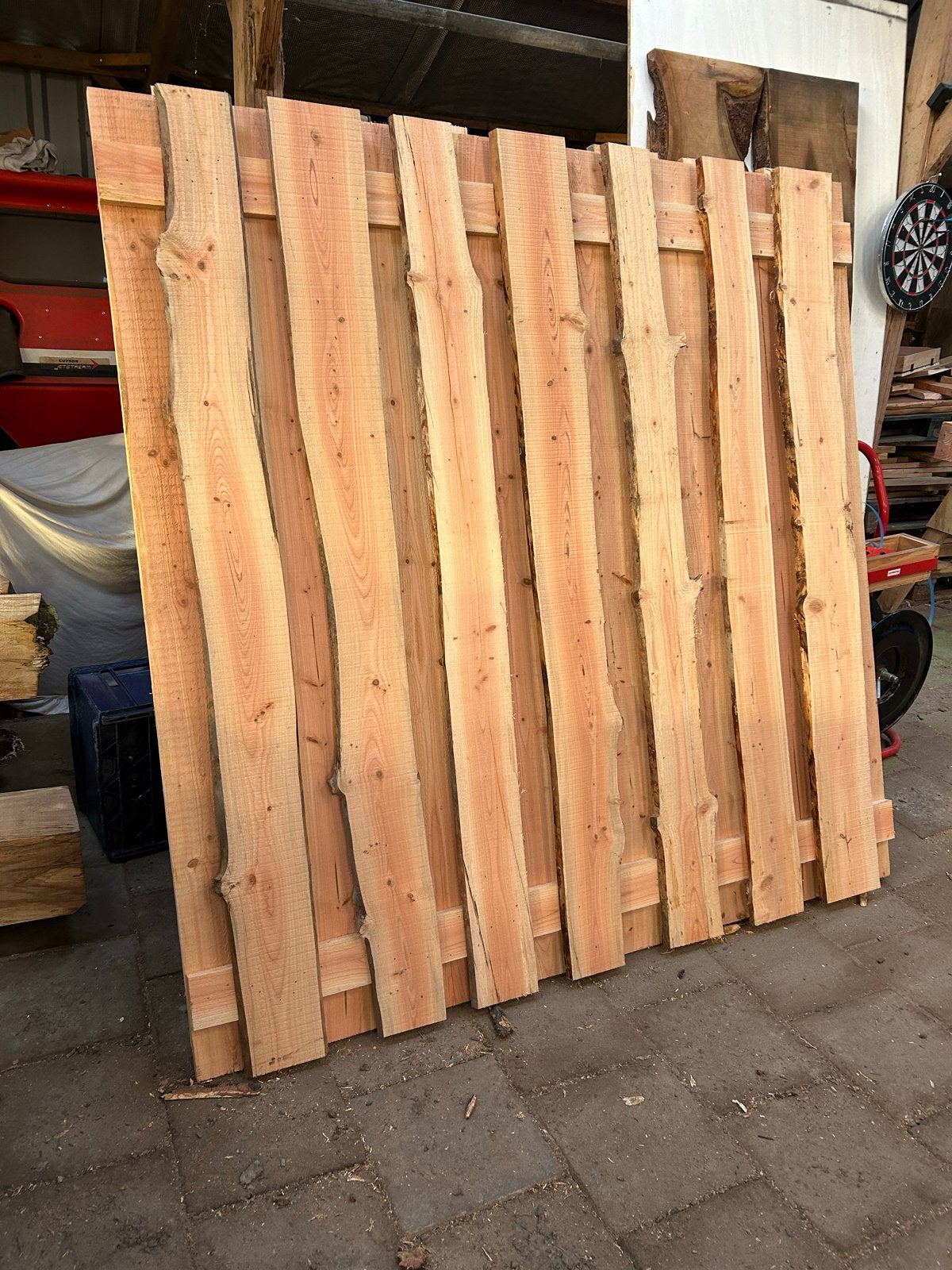 Douglas schuttingdelen live edge 180x180cm onbehandeld, Ophalen, 1 tot 2 meter, Minder dan 3 meter, Nieuw