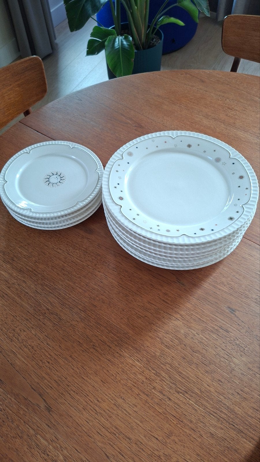 Sissy-Boy dinerborden en ontbijtborden met sterren en zon, Huis en Inrichting, Ophalen, Gebruikt, Overige merken, Keramiek