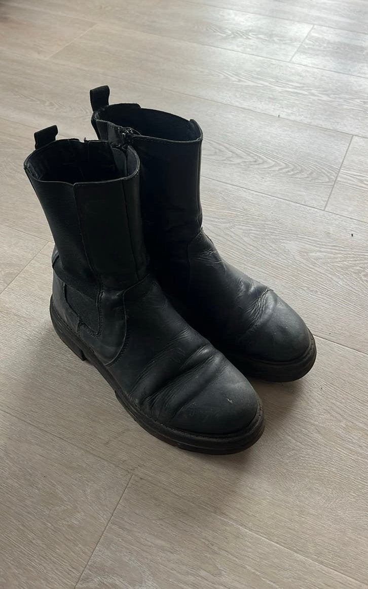 Amitatie Leren Dames Laarsjes - Comfortabel & Stijlvol, Verzenden, Gedragen, Zwart, Lage of Enkellaarzen