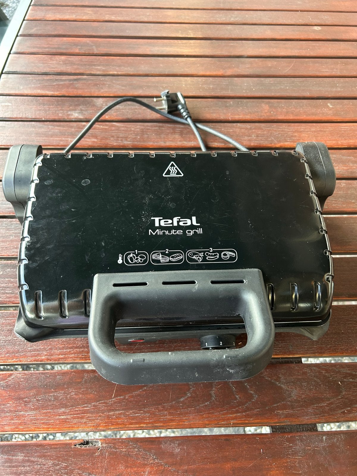 Tefal Minute Grill - Compacte en handige contactgrill, Ophalen of Verzenden, Uitneembare platen, Gebruikt