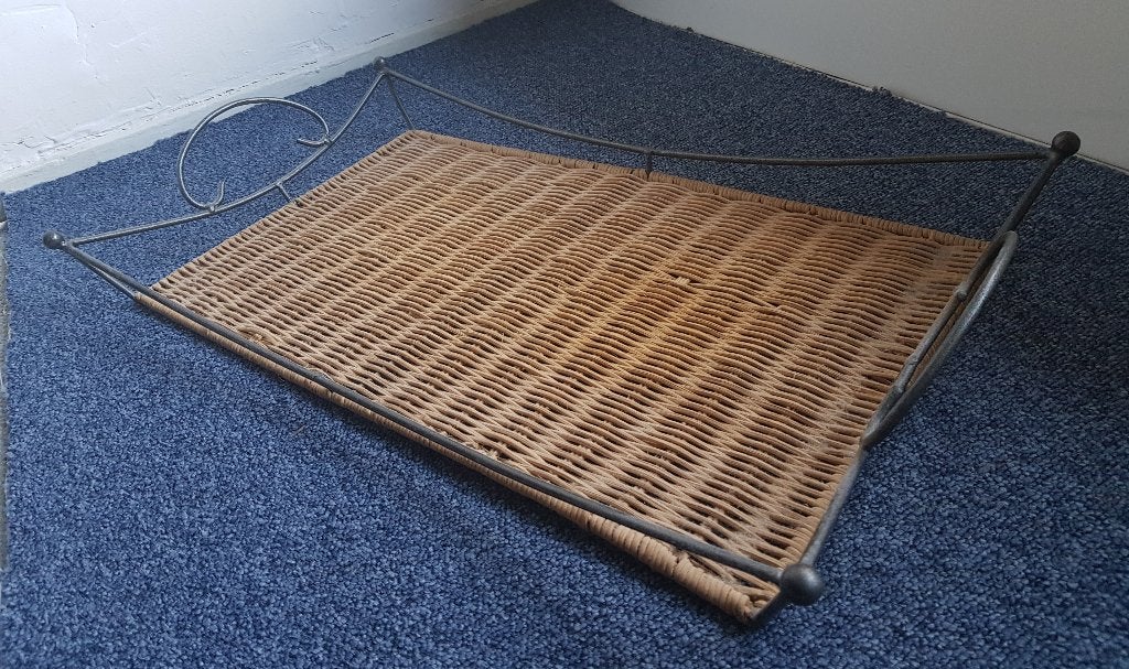 Dienblad van riet, Huis en Inrichting, Woonaccessoires | Dienbladen, Ophalen, Gebruikt, Rechthoekig, Overige materialen