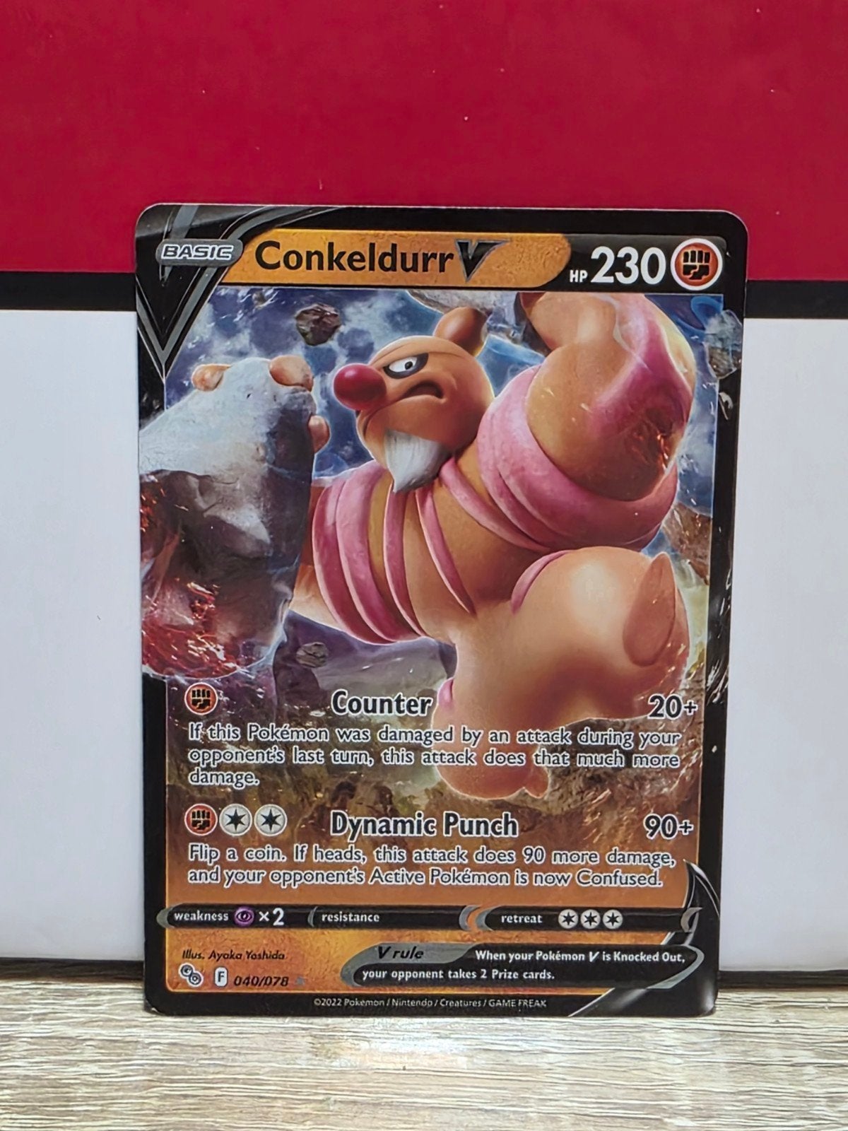 Conkeldurr V (PGO 040) Pokémon GO Kaart, Ophalen of Verzenden, Zo goed als nieuw, Losse kaart