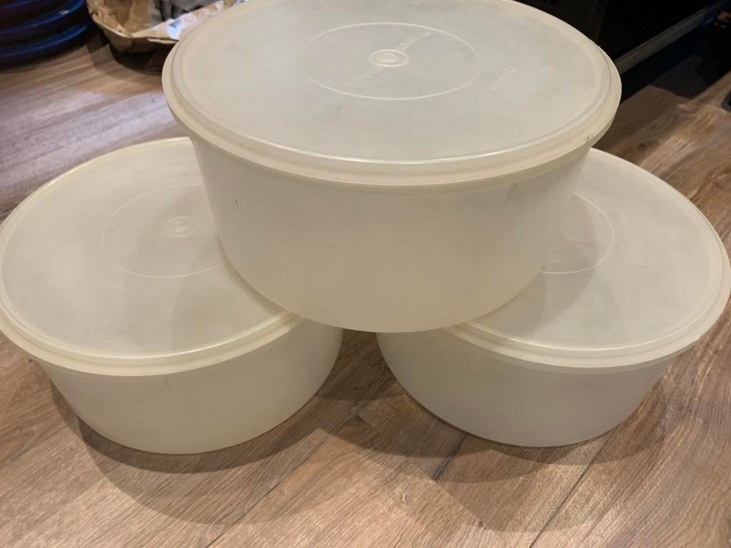 Tupperware grote voorraad bak rond hoog, Gebruikt, Tupperware, Verzenden, Tupperware