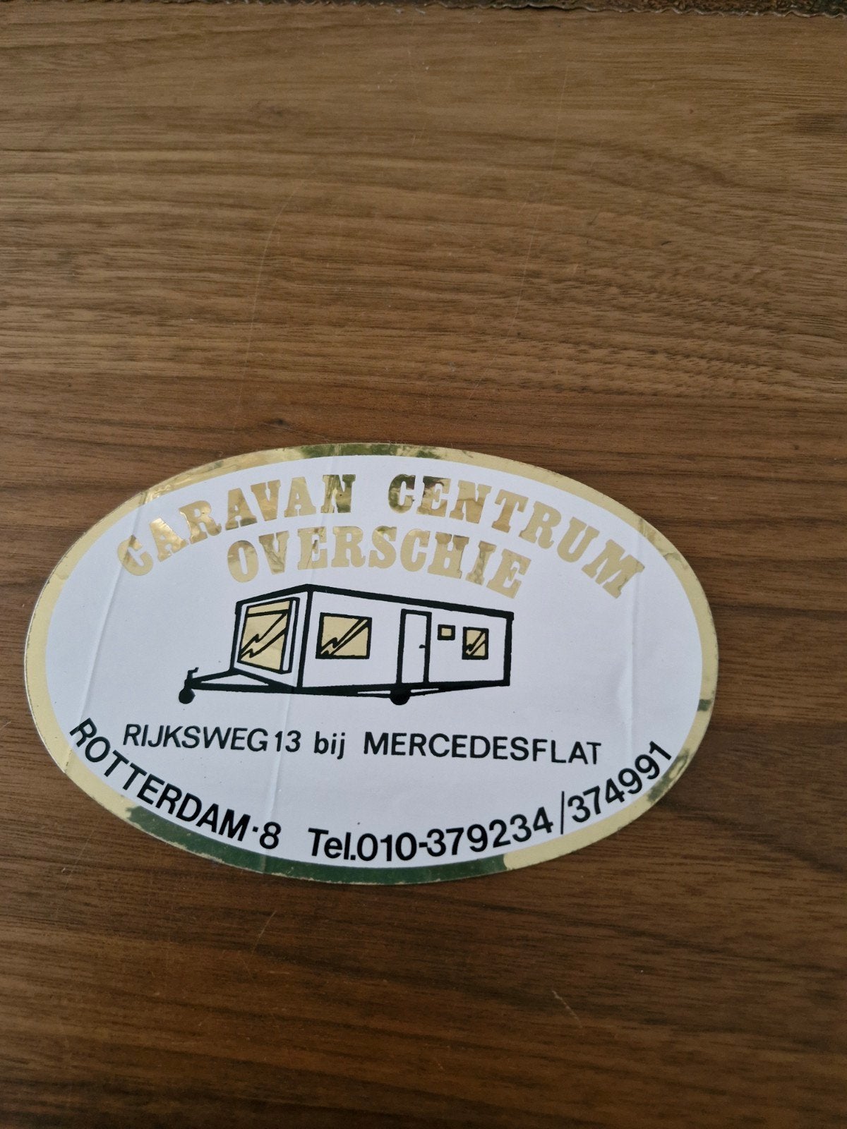 192 Vintage Caravan Centrum Overschie Sticker - 16x11 cm, Ophalen of Verzenden, Gebruikt