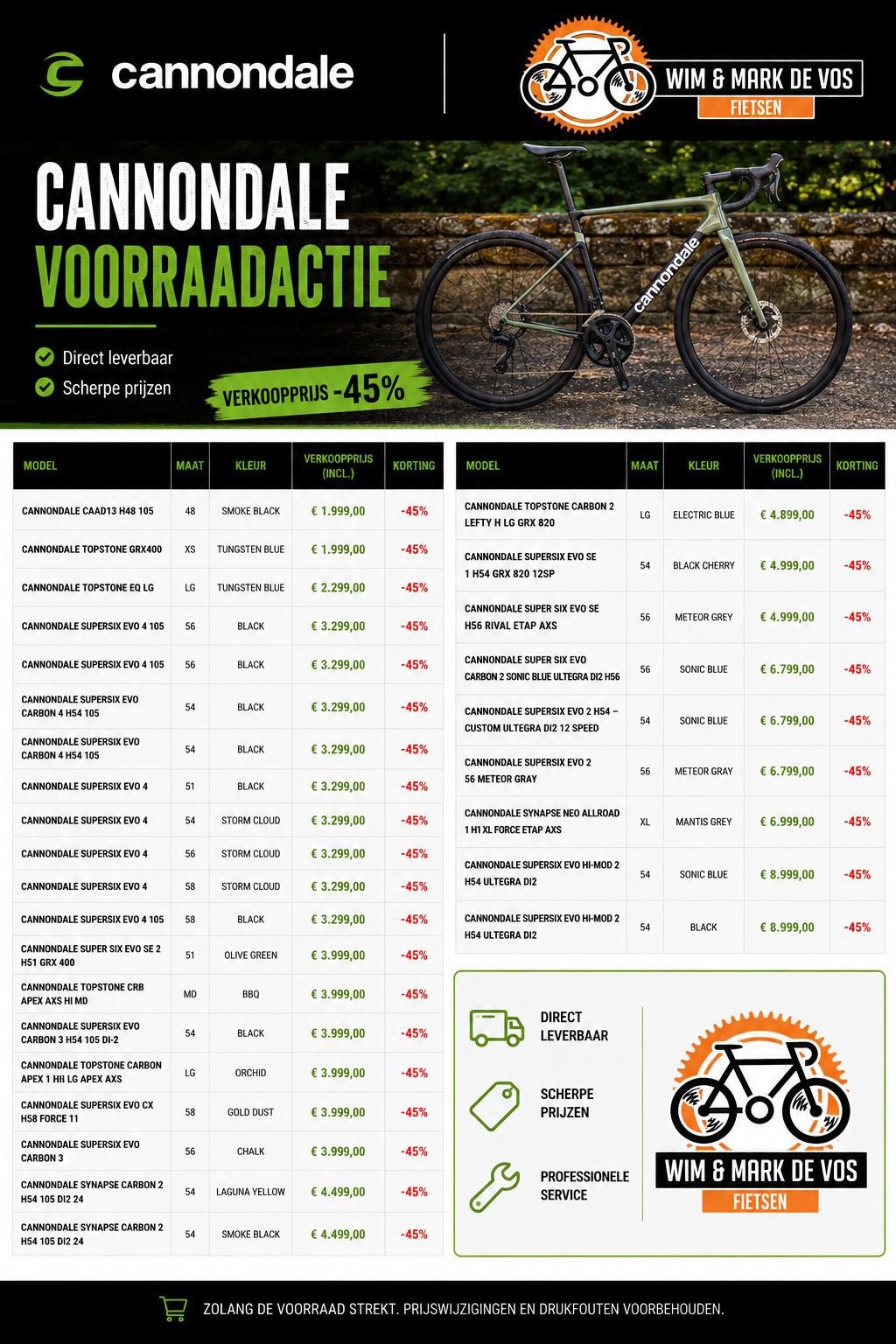 Cannondale uitverkoop !!!45% korting ....., Fietsen en Brommers, Fietsen | Racefietsen, Minder dan 10 versnellingen, Carbon, Nieuw