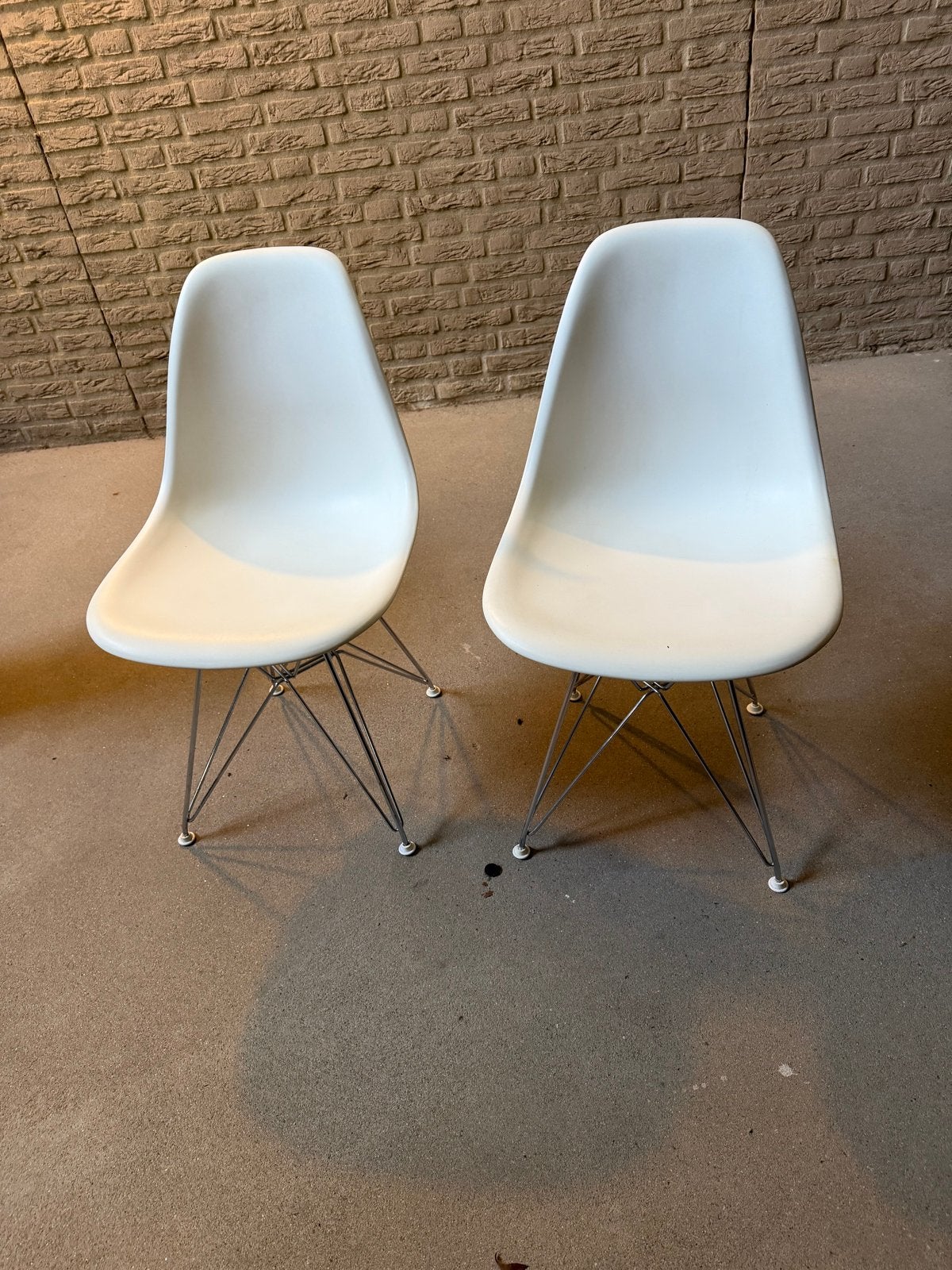 Set van 2 Vitra Eames DSRstoelen - Wit, Ophalen, Kunststof, Twee, Wit