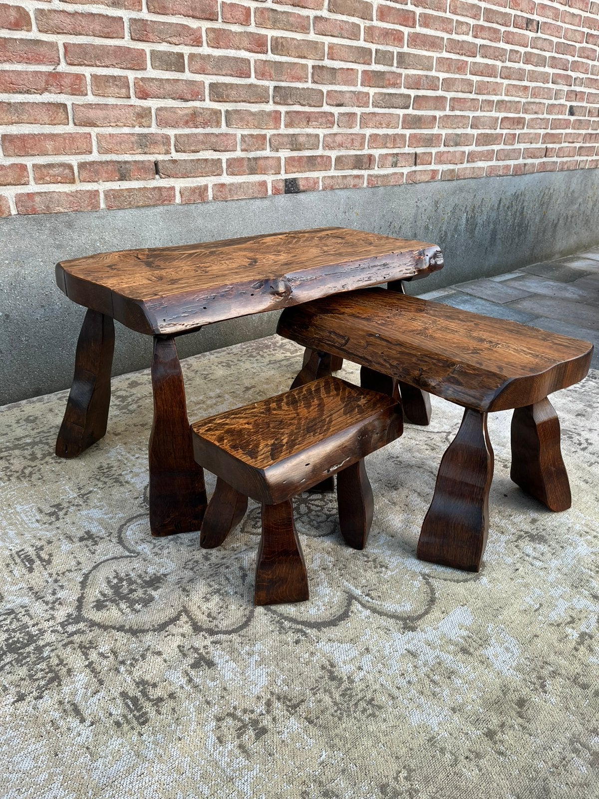 Vintage brutalis wabi sabi salontafel set, Ophalen