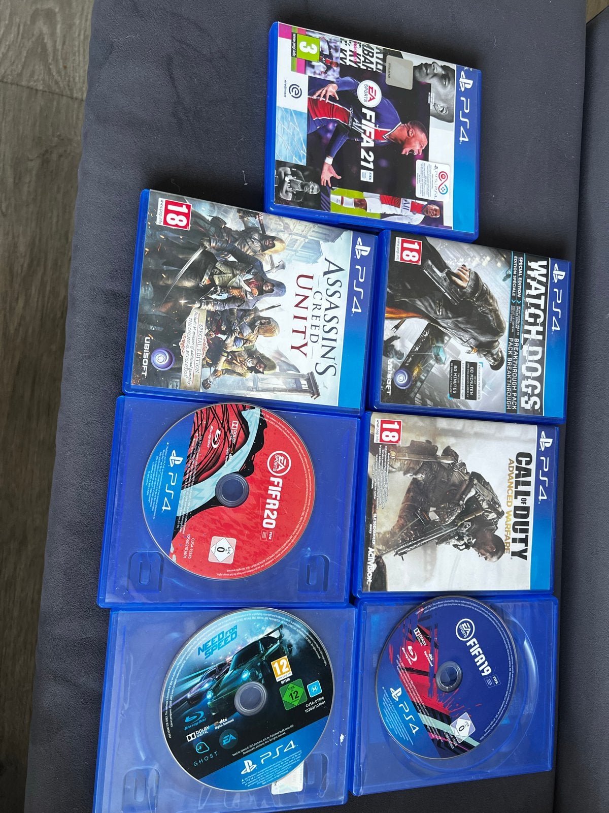 PS4 Games Bundel: FIFA, Assassin's Creed, Watch Dogs, CoD, Gebruikt, Overige genres, Eén computer, Ophalen of Verzenden
