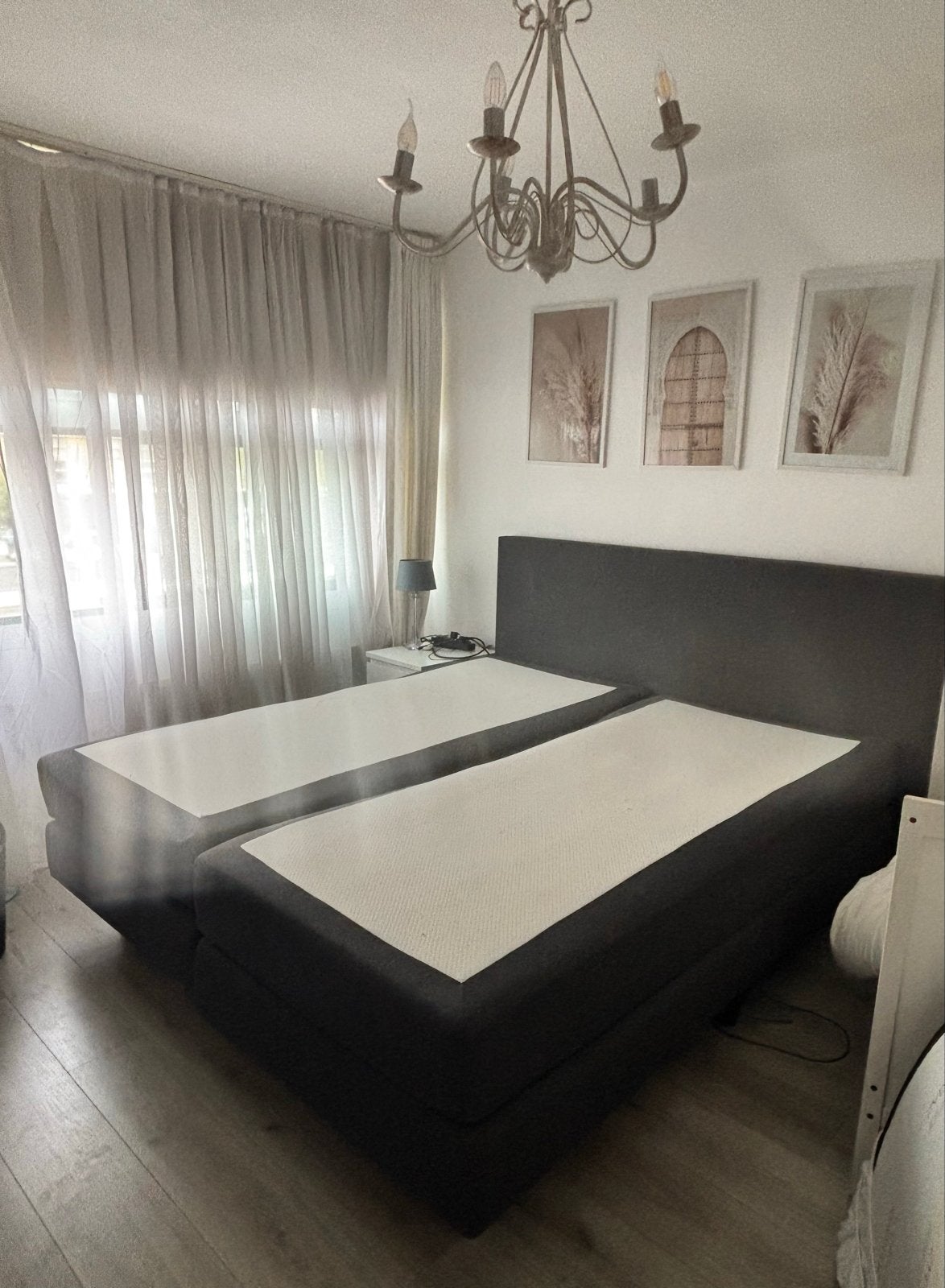 Elektrisch verstelbare boxspring 180x200 - Grijs, Huis en Inrichting, Slaapkamer | Bedden, Ophalen, Tweepersoons, 180 cm, 200 cm