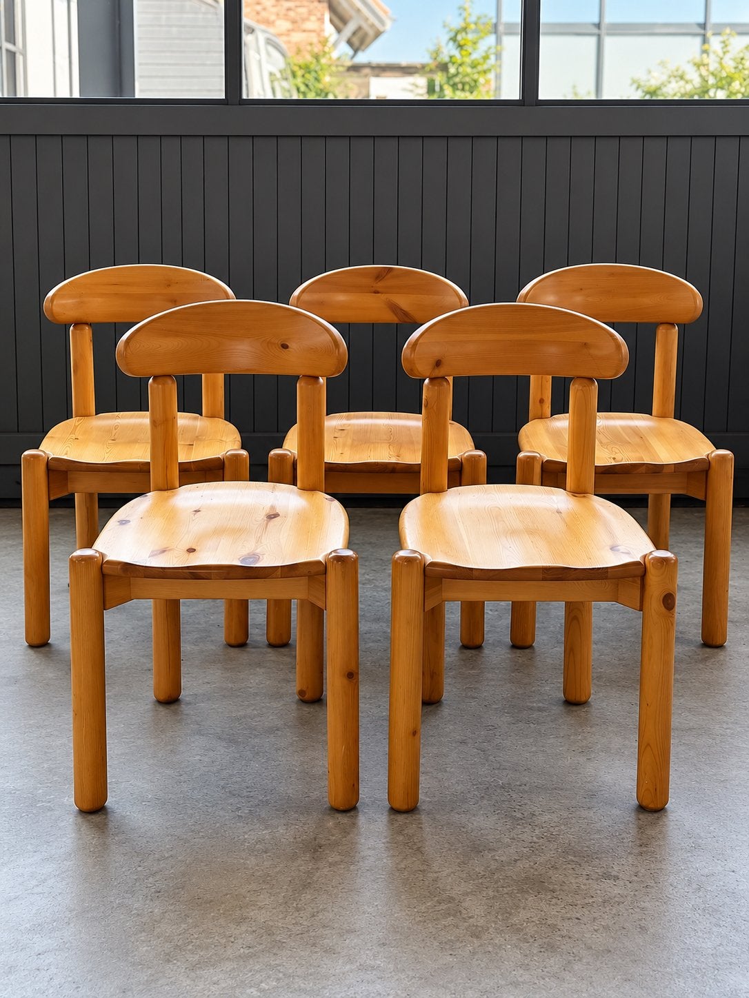 5 Rainer Daumiller stoelen grenen vintage Deens prijs voor 5, Huis en Inrichting, Ophalen, Bruin, Zo goed als nieuw, Vier