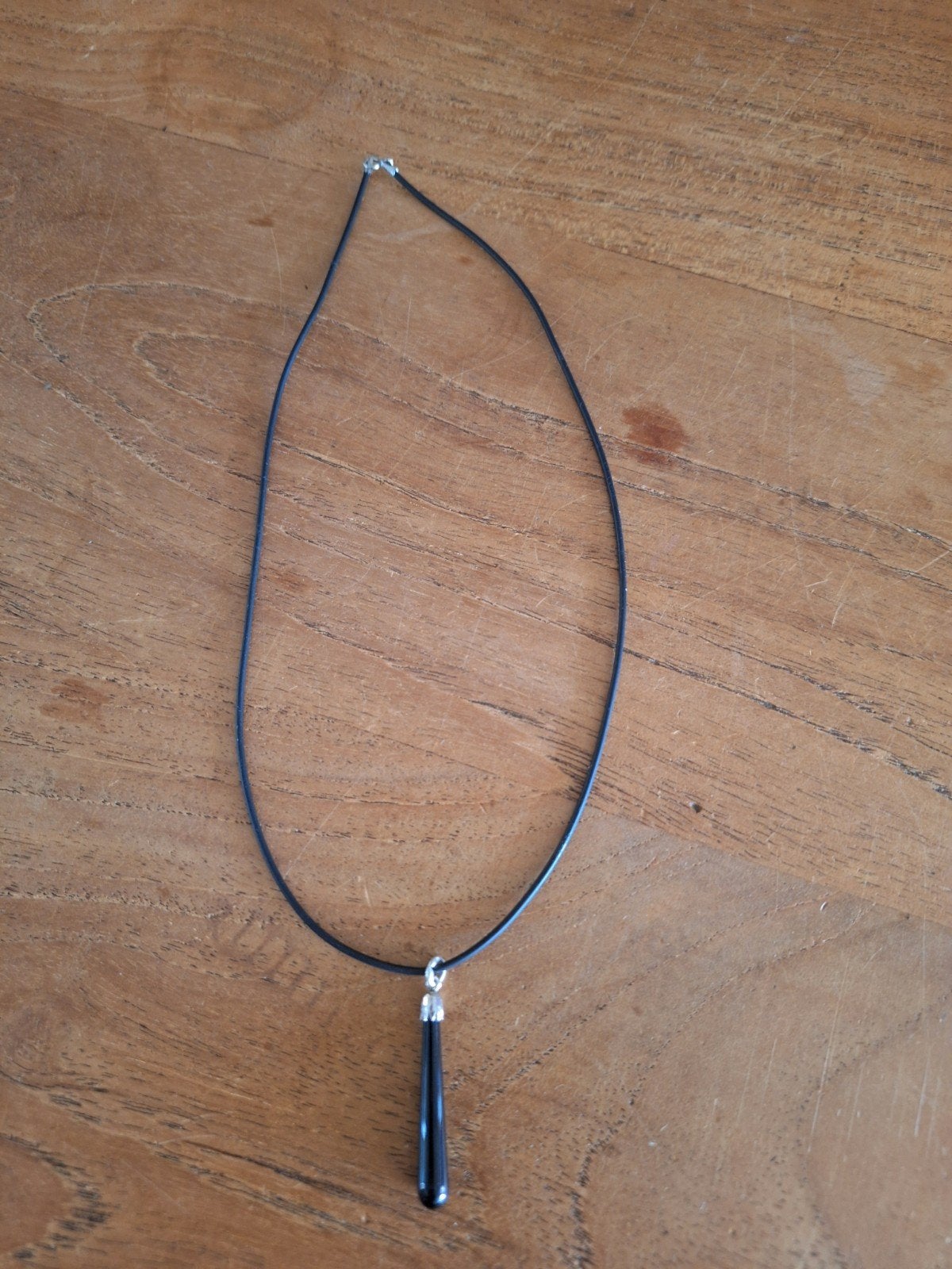 Ketting met onyx hanger, Sieraden, Tassen en Uiterlijk, Ophalen of Verzenden, Nieuw, Zwart, Zilver