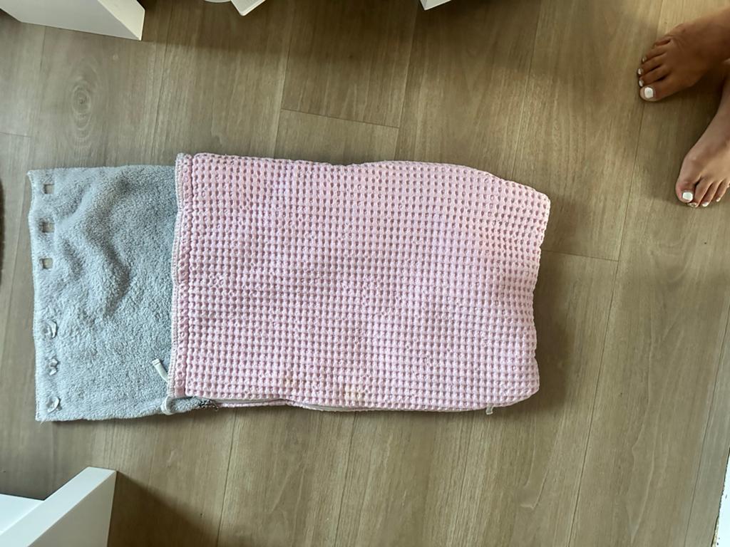 Koeka voetenzak - Roze wafelstof met zachte teddy voering, Ophalen, Gebruikt, Overige merken