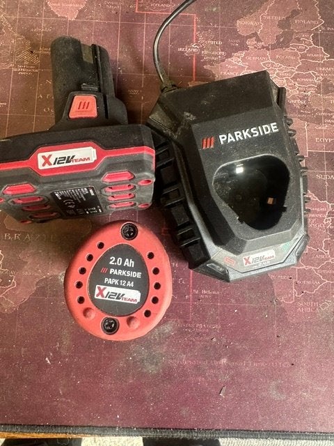 Parkside accu's plus oplader, Ophalen of Verzenden, Zo goed als nieuw, Boor- en Schroefmachine