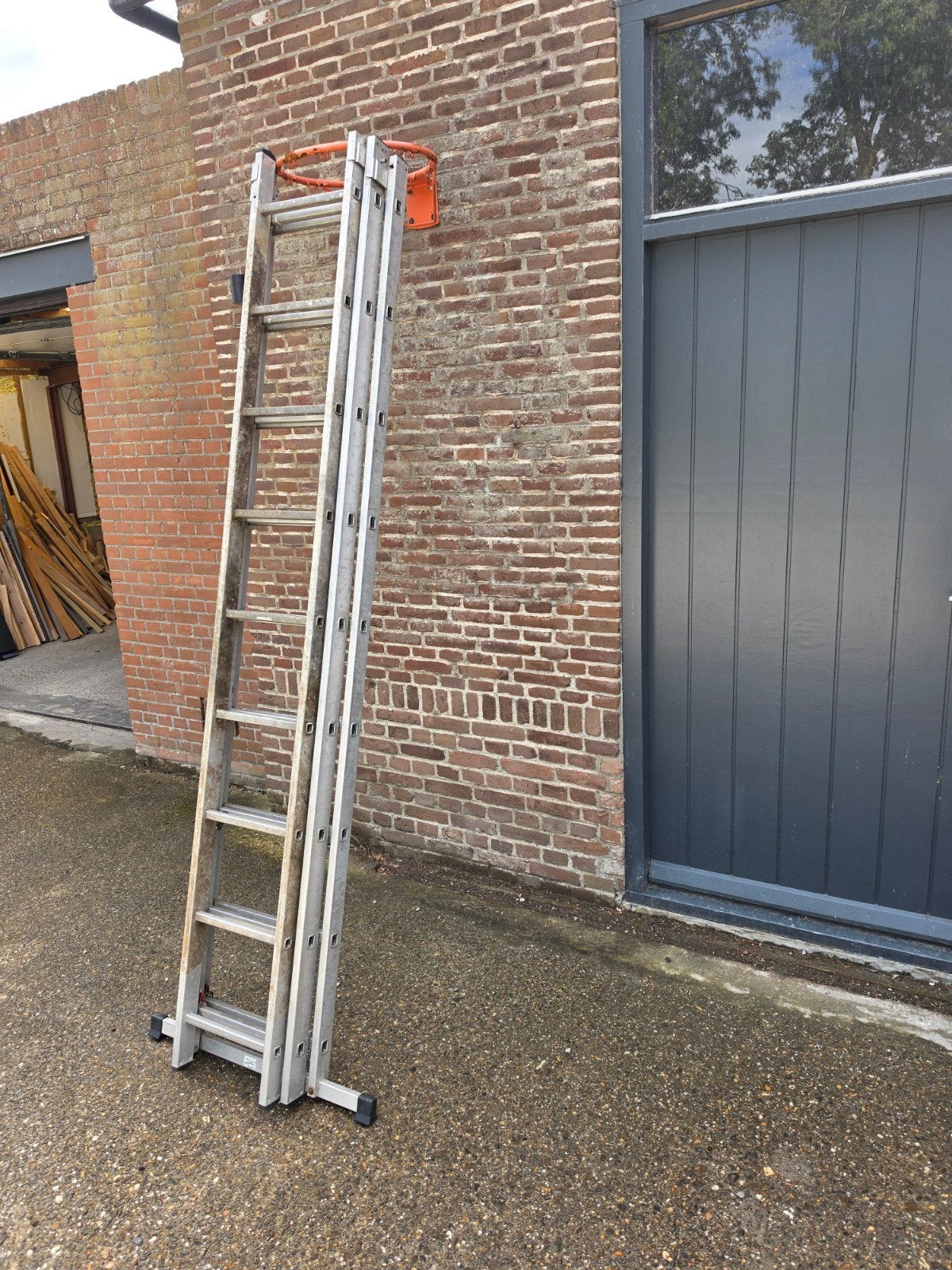3 delige ladder 9 spots, Doe-het-zelf en Verbouw, Ladders en Trappen, Ophalen, Gebruikt, 4 meter of meer