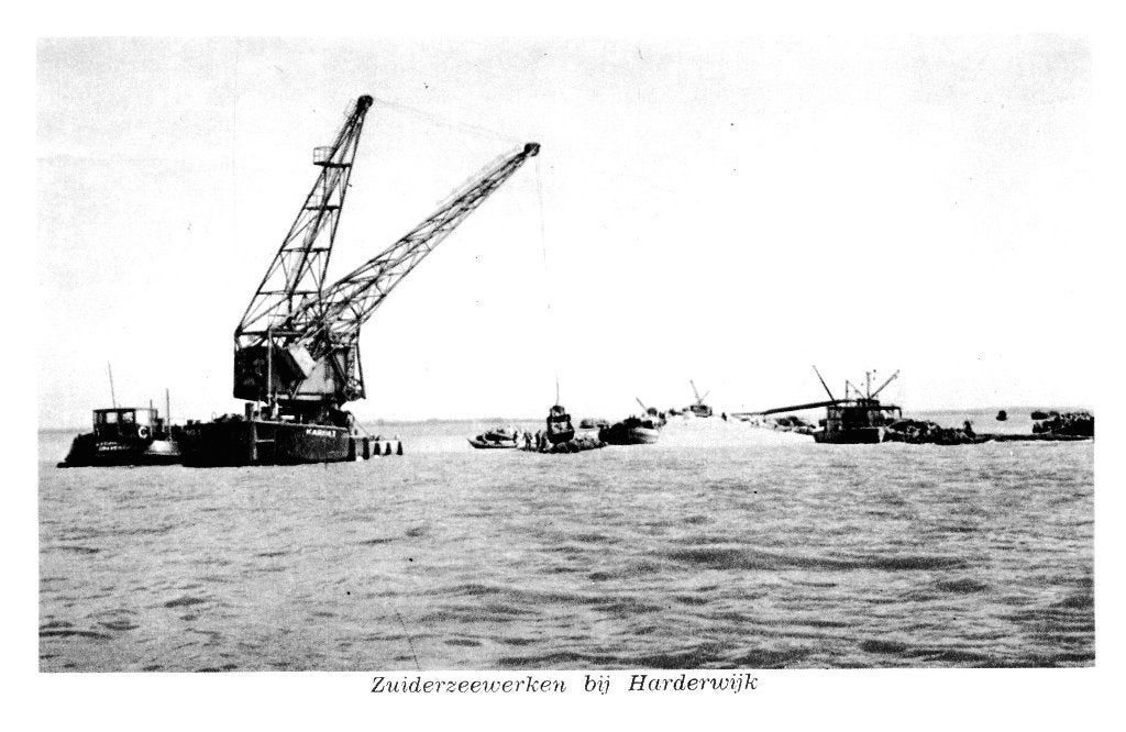 969021	Zuiderzeewerken	Harderwijk	Dragline	  onbeschreven, Ophalen of Verzenden, 1940 tot 1960, Gelopen, Gelderland