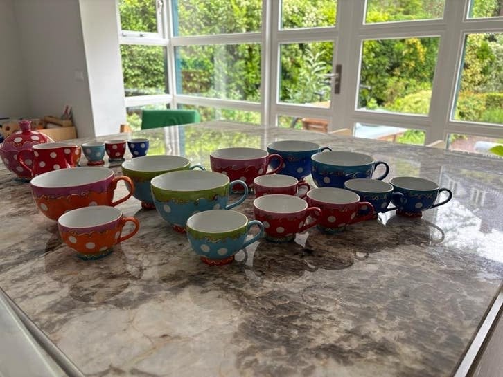 Oilily Theeservies - Diverse Kleuren en Maten, Huis en Inrichting, Keramiek, Ophalen of Verzenden, Zo goed als nieuw, Overige stijlen