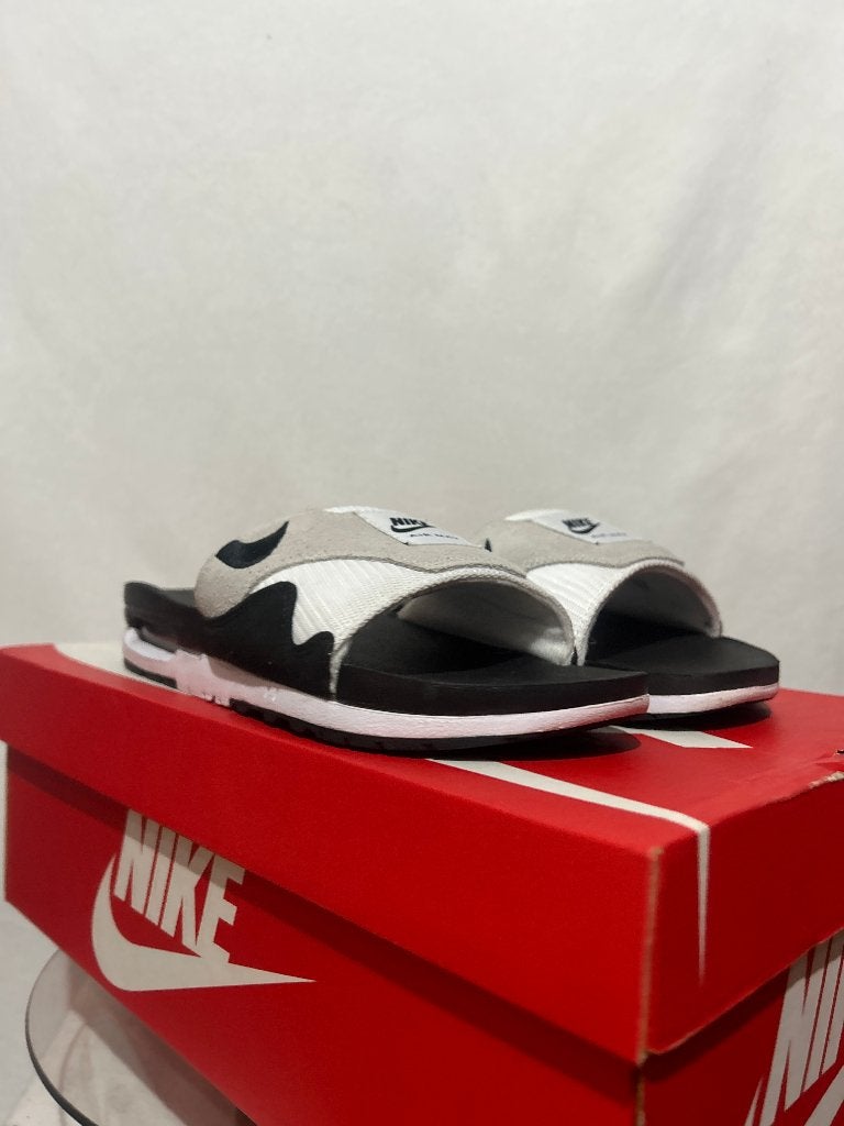 ALS NIEUW + DOOS! Maat 41 - Nike Air Max 1 Slide White Black, Slippers, Overige kleuren, Verzenden, Nike